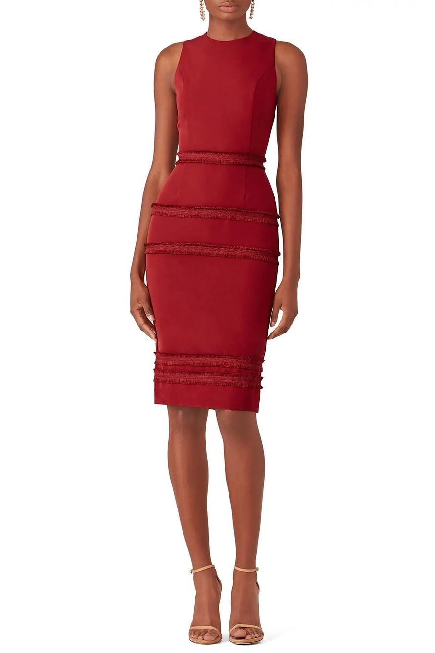 Finders Visions Fringe Sleeveless Midi Dress Size XL NWT In Chilli